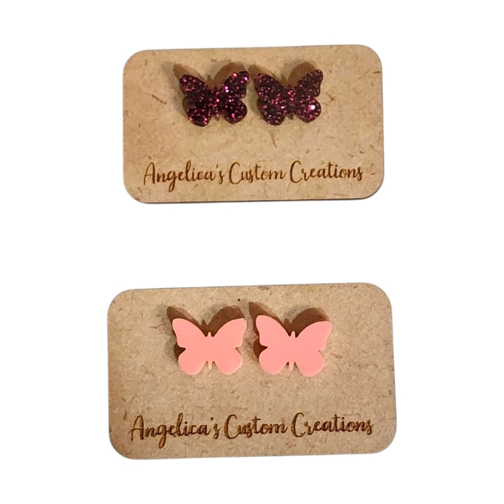 Butterfly Kisses Acrylic Stud Earring Set